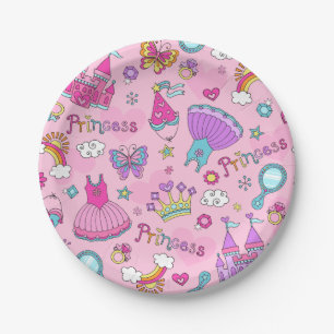 Assiettes En Carton Plaques en papier princesse rose