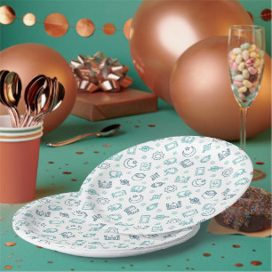 Assiettes En Carton Plaques en papier Ramadan Doodles