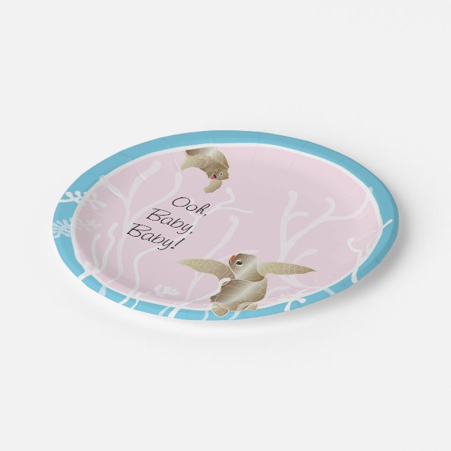Assiettes En Carton Plaques en papier "Rose bleu tortue" (Angle)