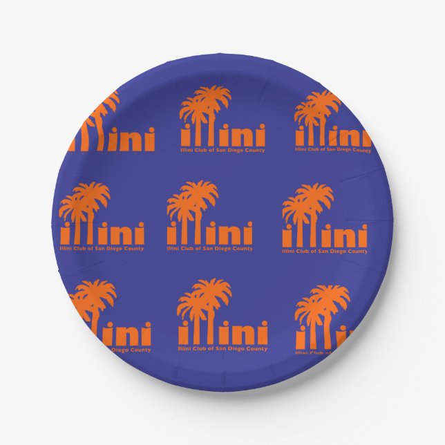 Assiettes En Carton Plaques en papier San Diego Illini (Devant)