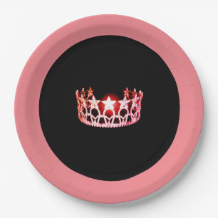 Assiettes En Carton Plaques en papier style Miss USA Pink Coral 9"