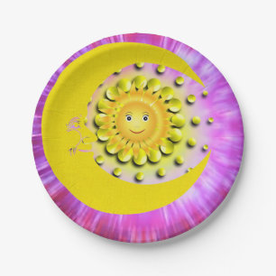 Assiettes En Carton Plaques en papier, Sun Moon