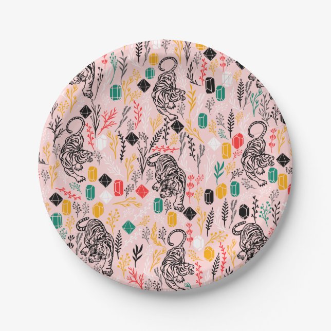 Assiettes En Carton Plaques en papier tigre (Devant)
