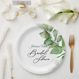 Assiettes En Carton Plaques en papier vert Eucalyptus