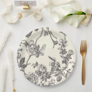 Assiettes En Carton Plaques en papier Vintage noir et blanc
