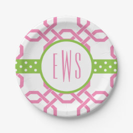 Assiettes En Carton Plaques en treillis et graisse monogrammes