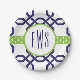 Assiettes En Carton Plaques en treillis et graisse monogrammes