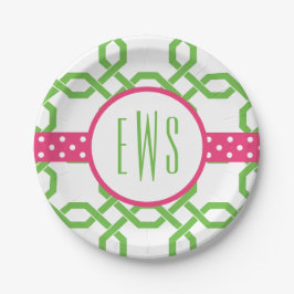 Assiettes En Carton Plaques en treillis et graisse monogrammes