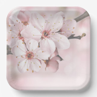 Assiettes En Carton Plaques et bosses en papier Cherry Blossom