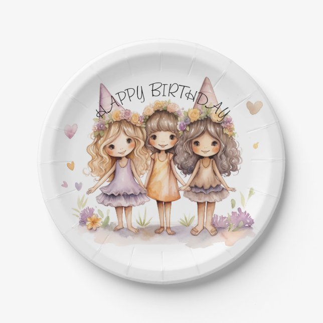 Assiettes En Carton Plaques Fairy Birday Party (Devant)