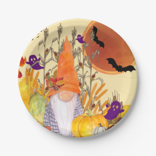 Assiettes En Carton Plaques Gnomes de récolte d'automne