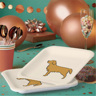 Assiettes En Carton Plaques Golden Retriever Party