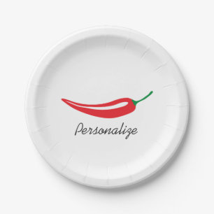 Assiettes En Carton Plaques jetables au piment rouge chaud personnalis