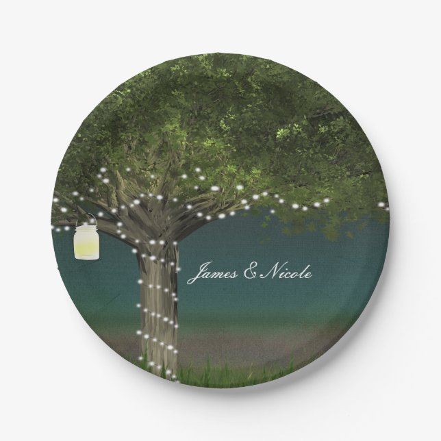 Assiettes En Carton Plaques Mariages rustiques pour arbre de campagne  (Devant)