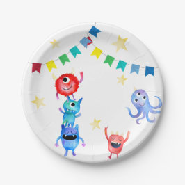 Assiettes En Carton Plaques Monster Party