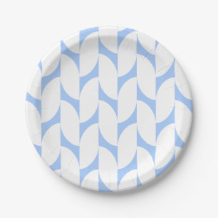 Assiettes En Carton Plaques papier à rayures bleu moderne
