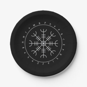 Assiettes En Carton Plaques Papier Aegishjalm Runes (8 Pk)