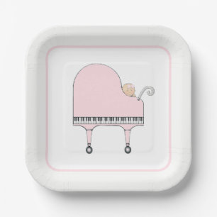 Assiettes En Carton Plaques papier baby shower Piano Music