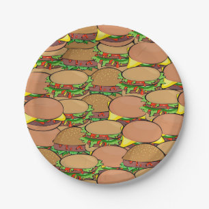 Assiettes En Carton Plaques papier BBQ pour hamburger pique-nique