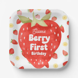 Assiettes En Carton Plaques papier Berry First Birday