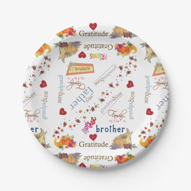Assiettes En Carton Plaques papier Bon thanksgiving Bless Our Home (Devant)