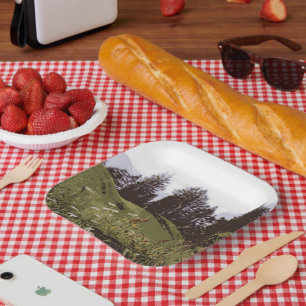 Assiettes En Carton Plaques papier carré High Mountain Paradise