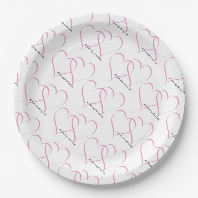 Assiettes En Carton Plaques papier/Coeurs Mariages avec devis (Devant)
