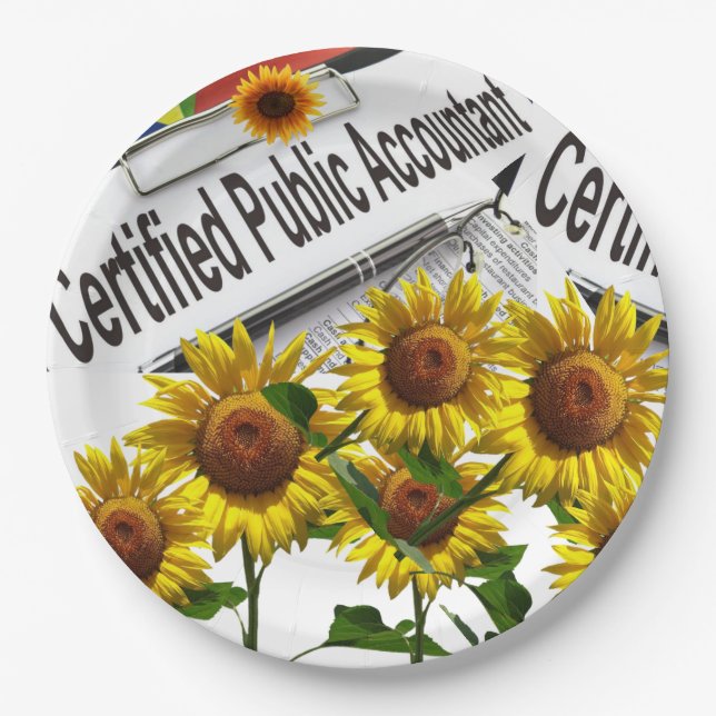 Assiettes En Carton Plaques papier comptables tournesol (Devant)