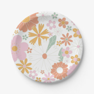 Assiettes En Carton Plaques papier d'anniversaire florales super