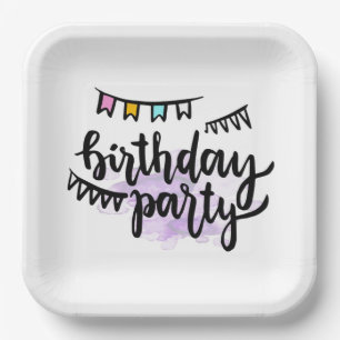 Assiettes En Carton Plaques papier d'anniversaire joyeuses