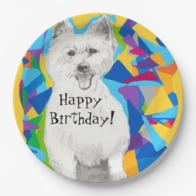 Assiettes En Carton Plaques papier d'anniversaire joyeuses (Devant)