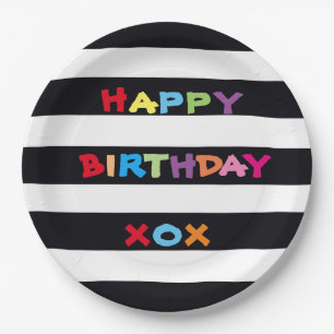 Assiettes En Carton Plaques papier d'anniversaire joyeuses 9 pouces