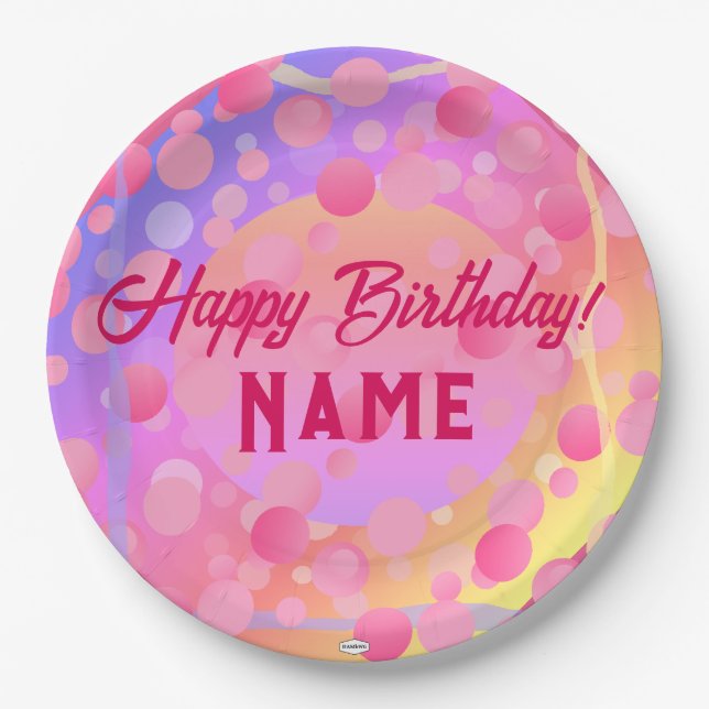 Assiettes En Carton Plaques papier d'anniversaire Joyeuses HAMbyWG (Devant)
