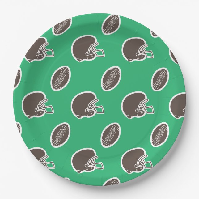 Assiettes En Carton Plaques papier d'anniversaire Motif de football (Devant)