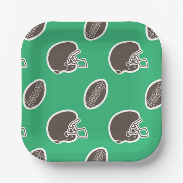 Assiettes En Carton Plaques papier d'anniversaire Motif de football (Recto)