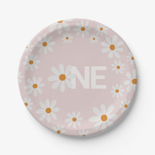 Assiettes En Carton Plaques papier d'anniversaire Retro Daisy