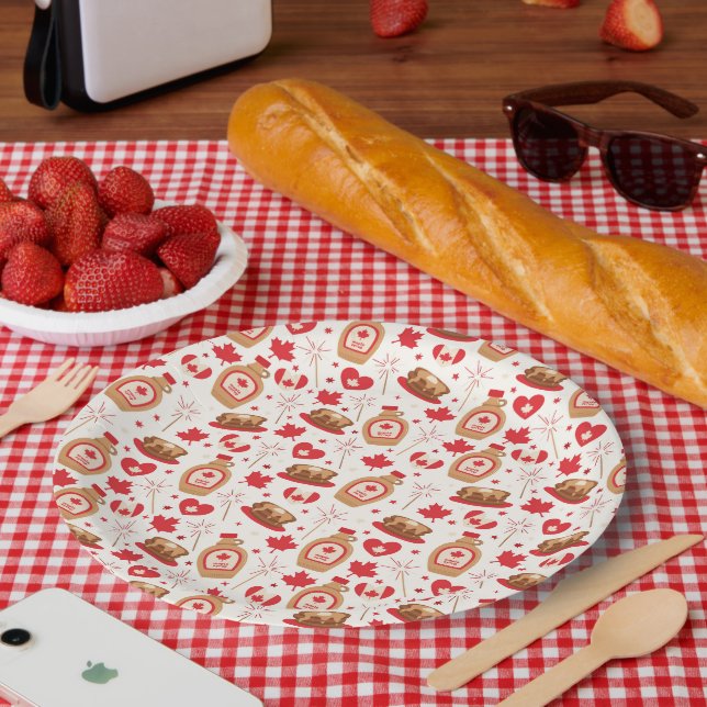 Assiettes En Carton Plaques papier de la fête du Canada (Pique-nique)