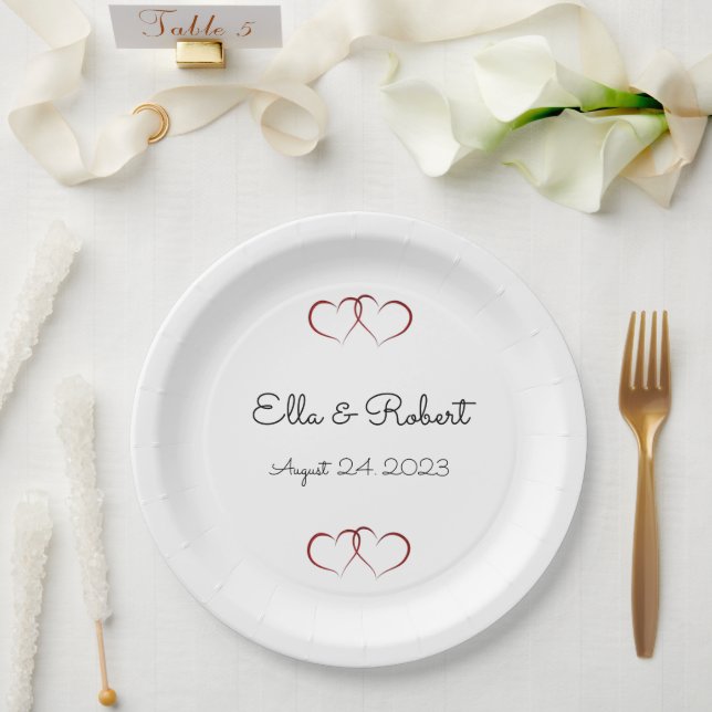 Assiettes En Carton Plaques papier de réception de mariage (Mariage)