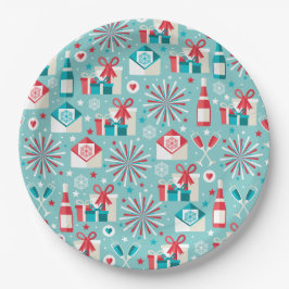 Assiettes En Carton Plaques papier de vacances rétro 9"