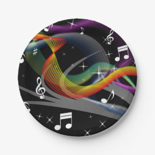 Assiettes En Carton Plaques papier d'illustration de musique