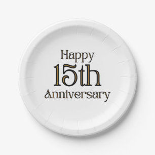 Assiettes En Carton Plaques papier du 15e anniversaire