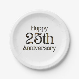 Assiettes En Carton Plaques papier du 25e anniversaire