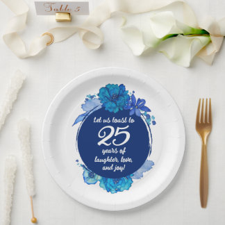Assiettes En Carton Plaques papier du 25e anniversaire du Mariage