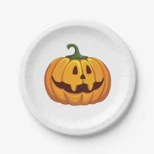 Assiettes En Carton Plaques papier du parti Citrouille Halloween