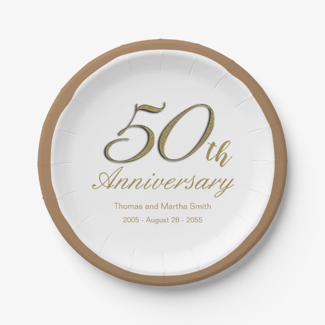 Assiettes En Carton Plaques papier du Parti du 50e anniversaire (Devant)