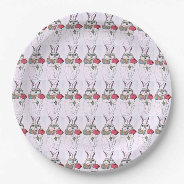 Assiettes En Carton Plaques papier EASTER BUNNY (Devant)
