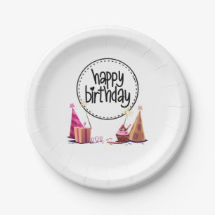 Assiettes En Carton Plaques papier fête d'anniversaire joyeuses