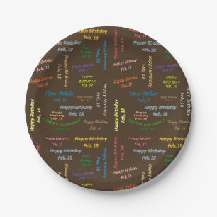 Assiettes En Carton Plaques papier Février, 18 Anniversaire