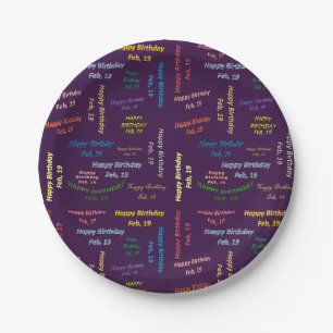 Assiettes En Carton Plaques papier Février, 19 Anniversaire