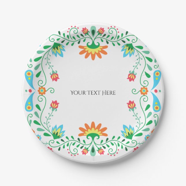 Assiettes En Carton Plaques papier Fiesta Party mexicaines (Devant)